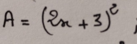 A=(2n+3)^2