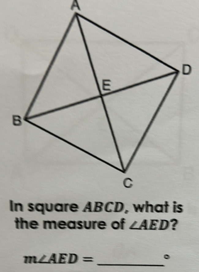 A
the measure of ∠ AED ? 
_
m∠ AED=
。