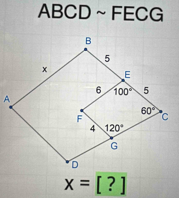 ABCD sim = ECG
x=[?]