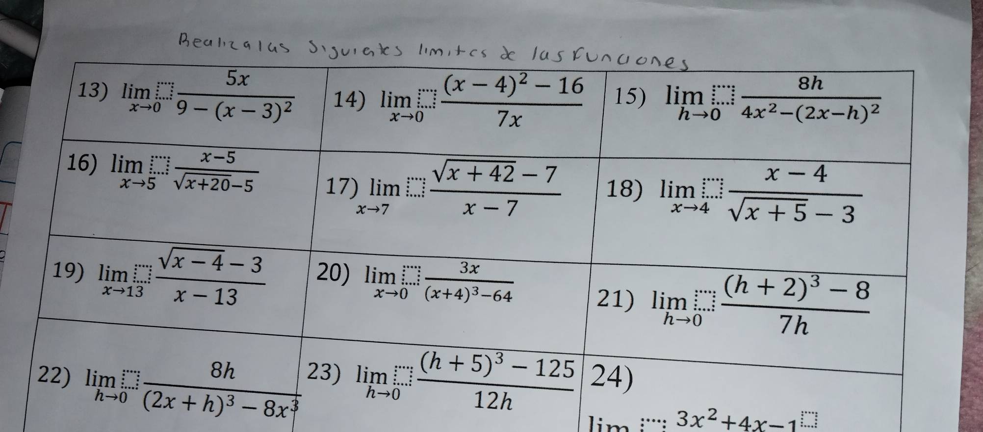 lim:·s :3x^2+4x-1