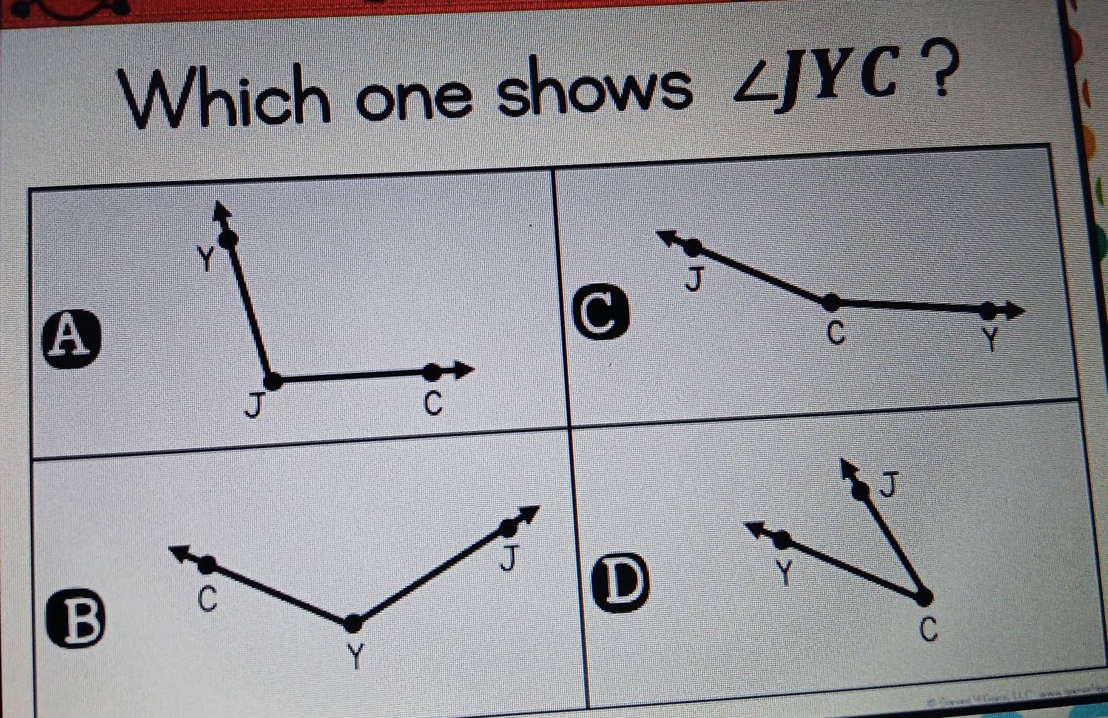 Which one shows ∠ JYC ?