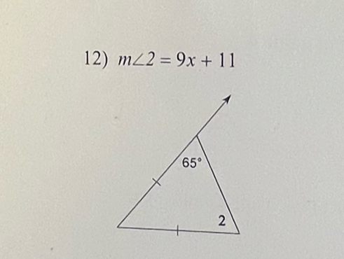 m∠ 2=9x+11