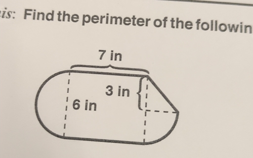 is: Find the perimeter of the followin