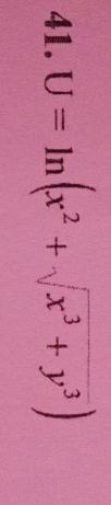 U=ln (x^2+sqrt(x^3+y^3))