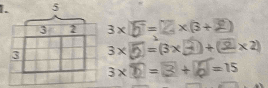 5
3 2 3x In a = a χ(3+
3
3× =(3×−)+(×2)
3x = + =15