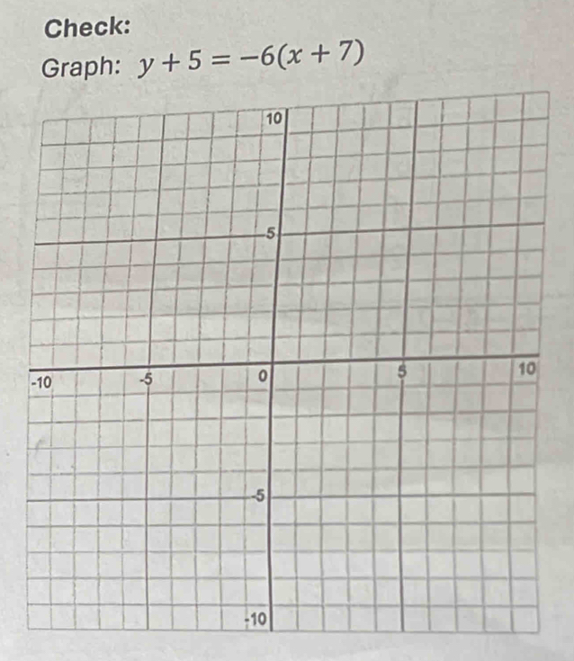 Check: 
Graph: y+5=-6(x+7)