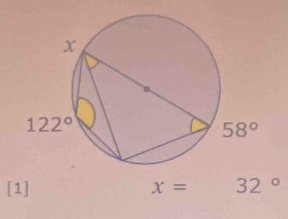 [1] x= 32°