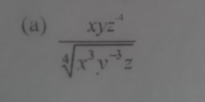  xyz^4/sqrt[4](x^3y^(-3)z) 