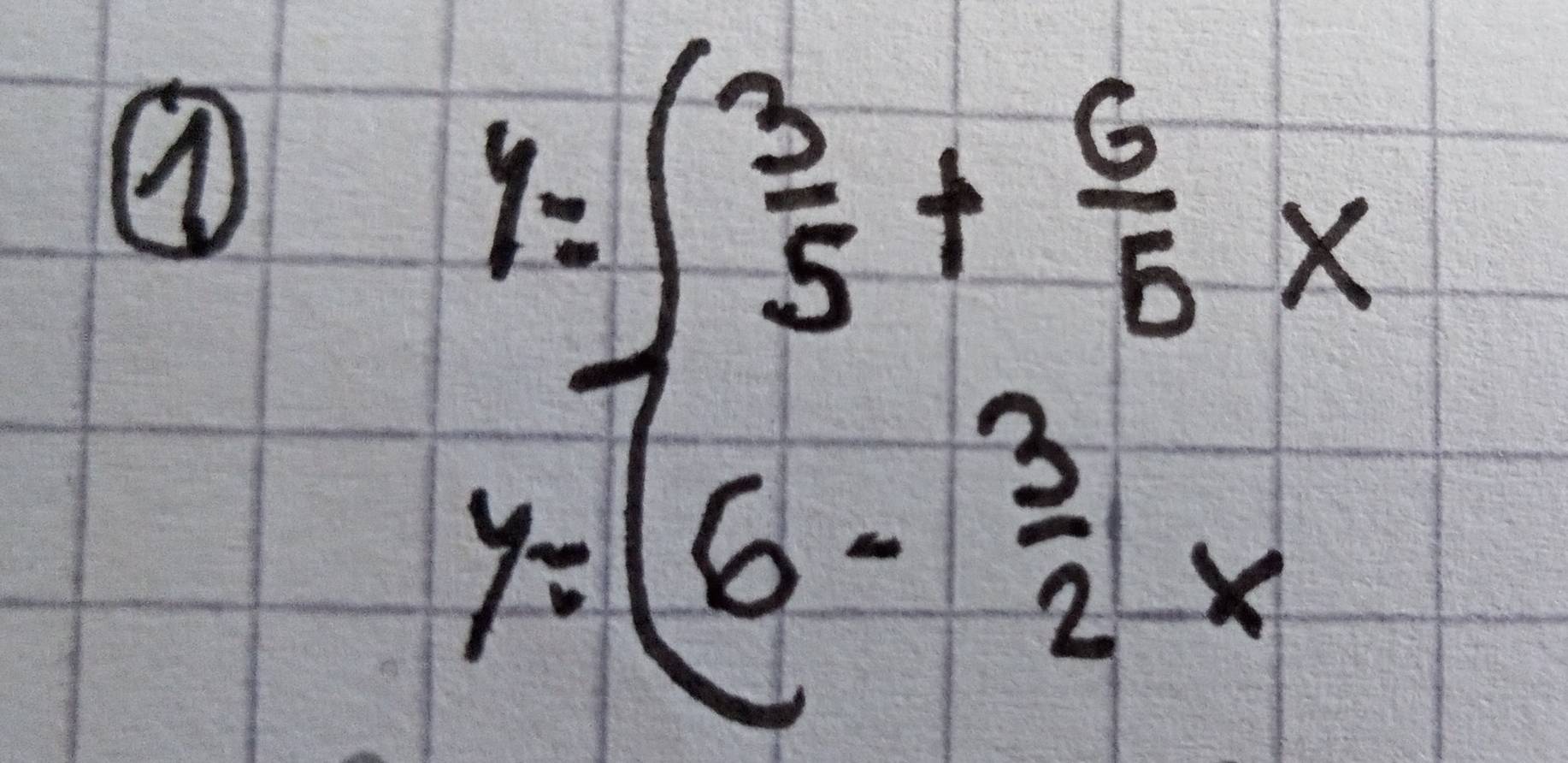 r=beginarrayl  3/5 + 6/5 x 6- 3/2 xendarray.