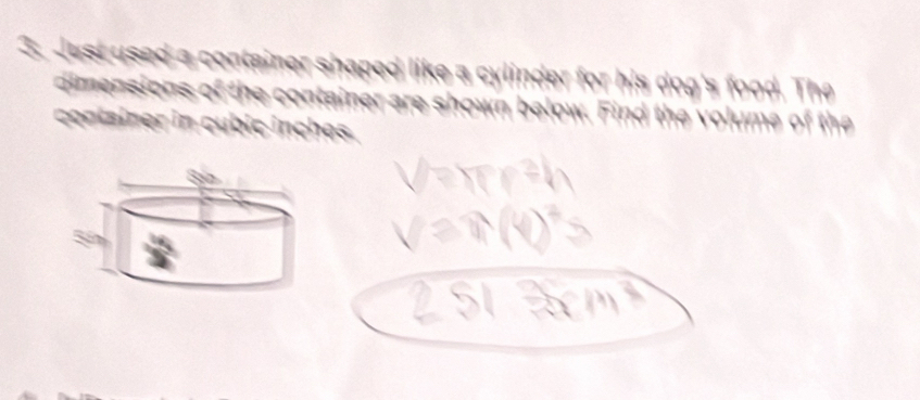 V=renth
v=π (4) )^3