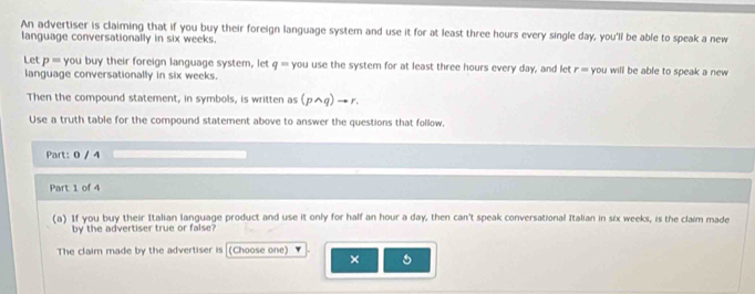 Solved: An advertiser is claiming that if you buy their foreign ...