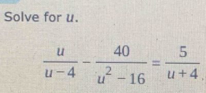 Solve for u.