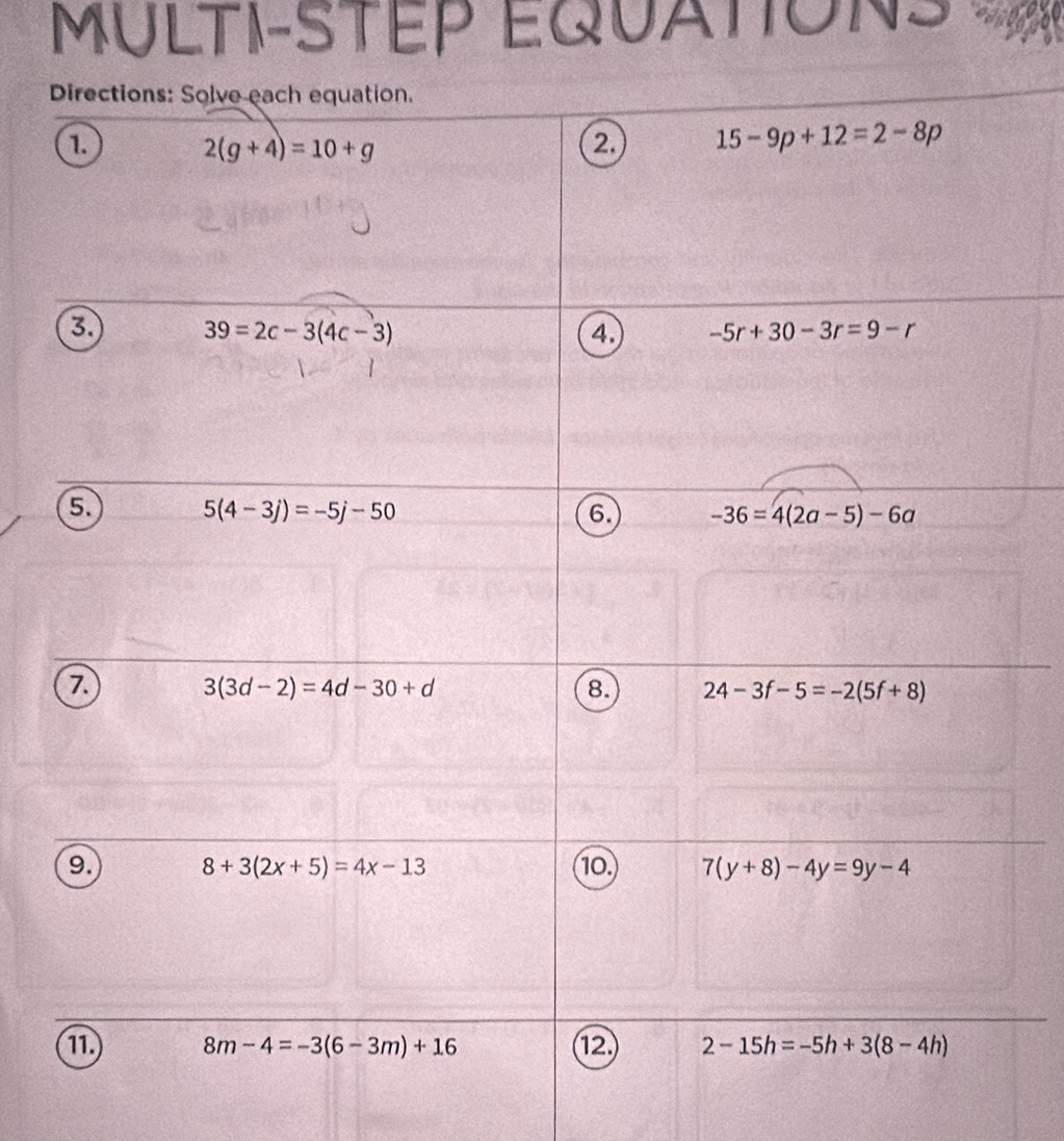 MUlTI-StEp EquatIONS