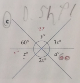 C
27
y°
60° 3x°
1 z° a°
2x°