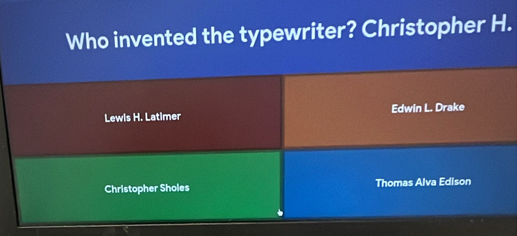 Who invented the typewriter? Christopher H.