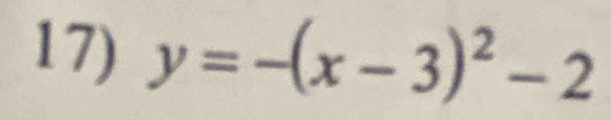 y=-(x-3)^2-2