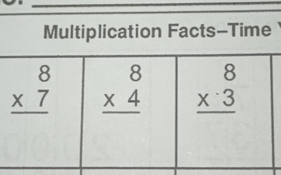 Multiplication Facts-Time