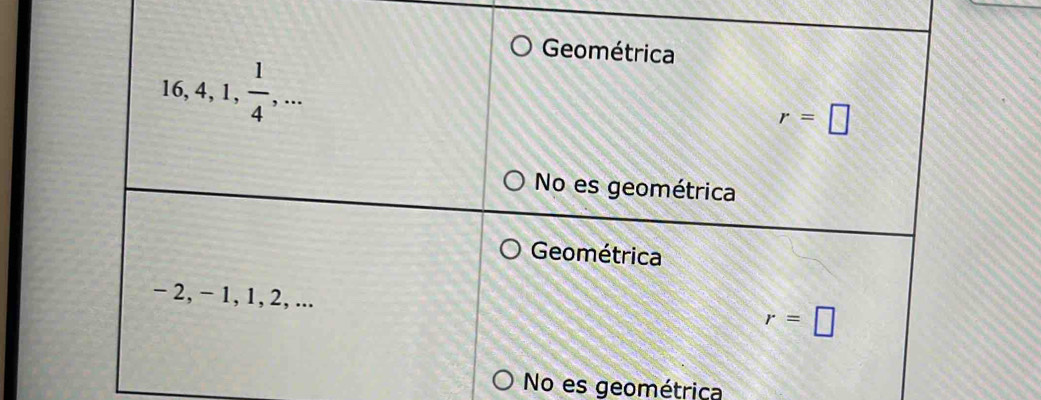 No es geométrica