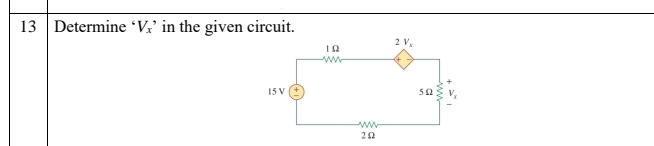 Determine V_x' in the given circuit.