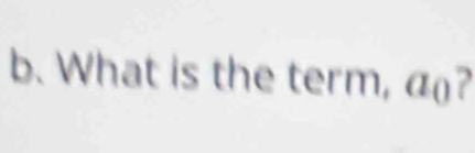 What is the term, a?