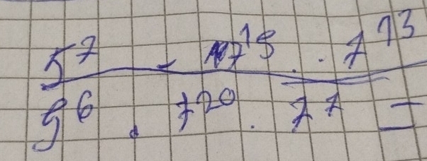 frac 5^79^(15)+frac 17^(15)· 7^(73)3frac 0· 7^7^3