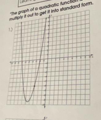 Lean 
of a quadratic function 
standard form.