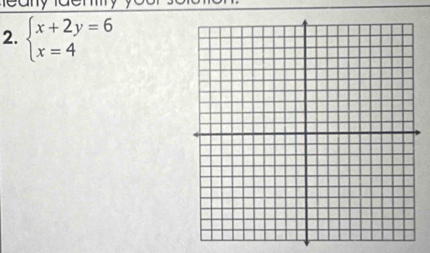 cany 
2. beginarrayl x+2y=6 x=4endarray.