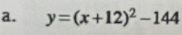 y=(x+12)^2-144