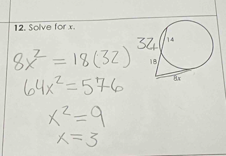 8x^2=18(32)
64x^2=576
x^2=9
x=3