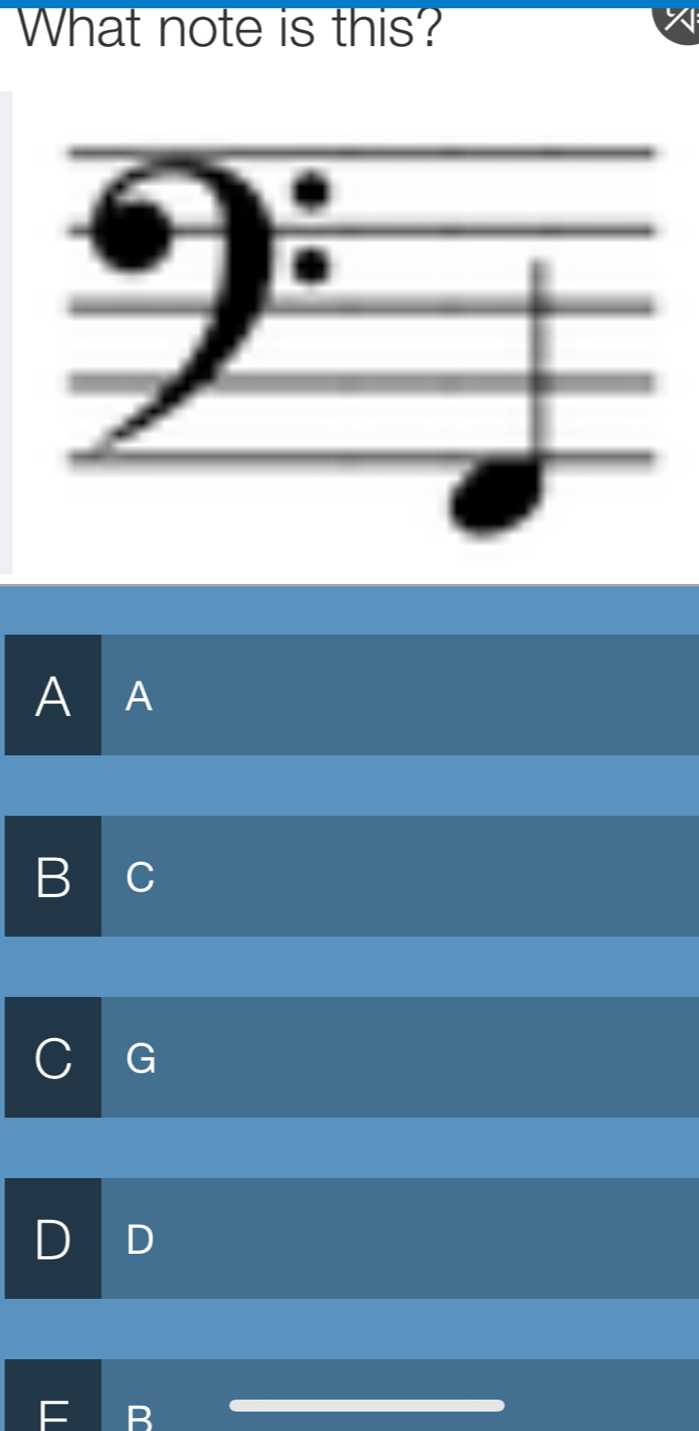 Gelöst:What note is this? A A B C G D R