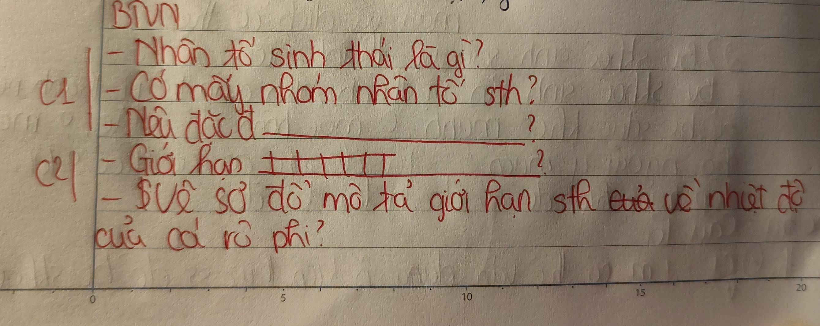 BTuN 
-Nhan to sinh thai Rā qì? 
a -Comau mRom mhan to sth? 
Nou dacd_ 
( 
c 
-Gig hanHn _2 
SUe sO do mà fā giò han sth u nhat do 
cuú cà rò phi?