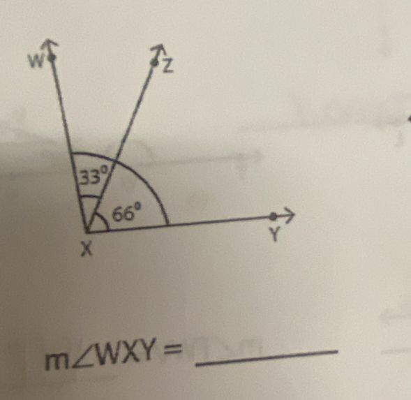 m∠ WXY= _