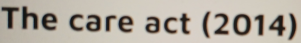 The care act (2014)