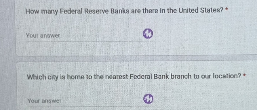 Solved: How many Federal Reserve Banks are there in the United States ...