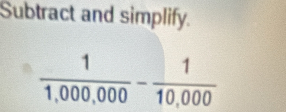 Subtract and simplify.