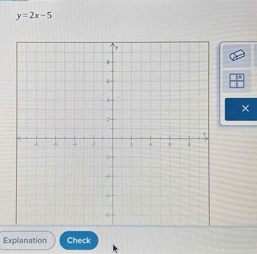 y=2x-5
X
Explanation Check