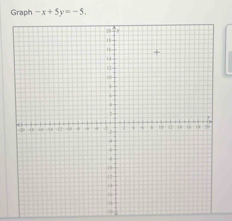 Graph -x+5y=-5. 
20