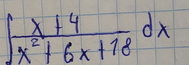 ∈t  (x+4)/x^2+6x+18 dx