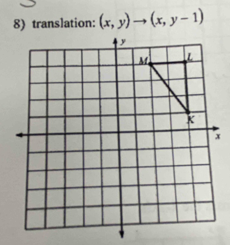 translation: (x,y)to (x,y-1)