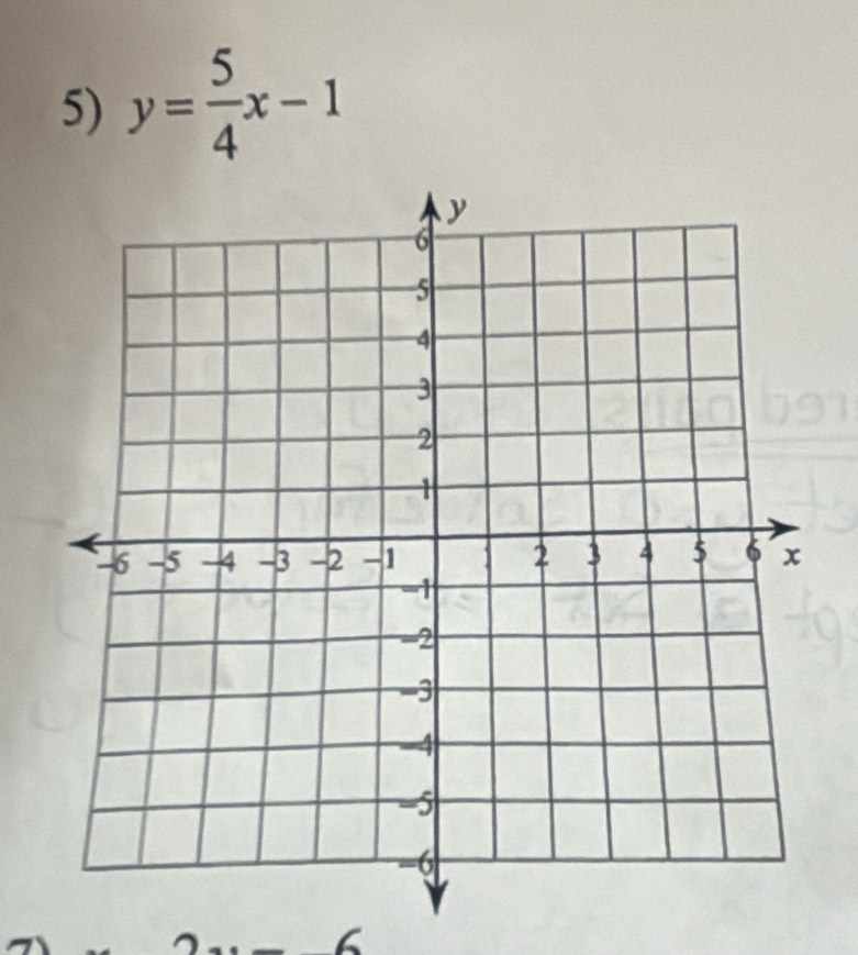 y= 5/4 x-1