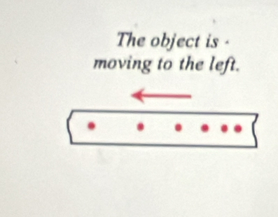 The object is - 
moving to the left.