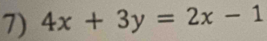 4x+3y=2x-1