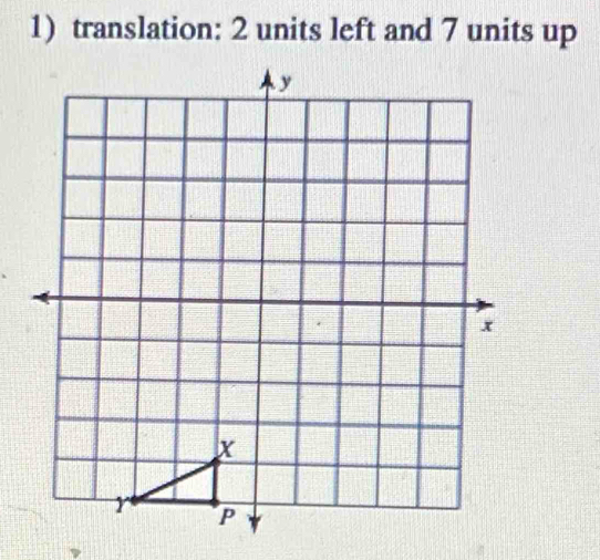 translation: 2 units left and 7 units up