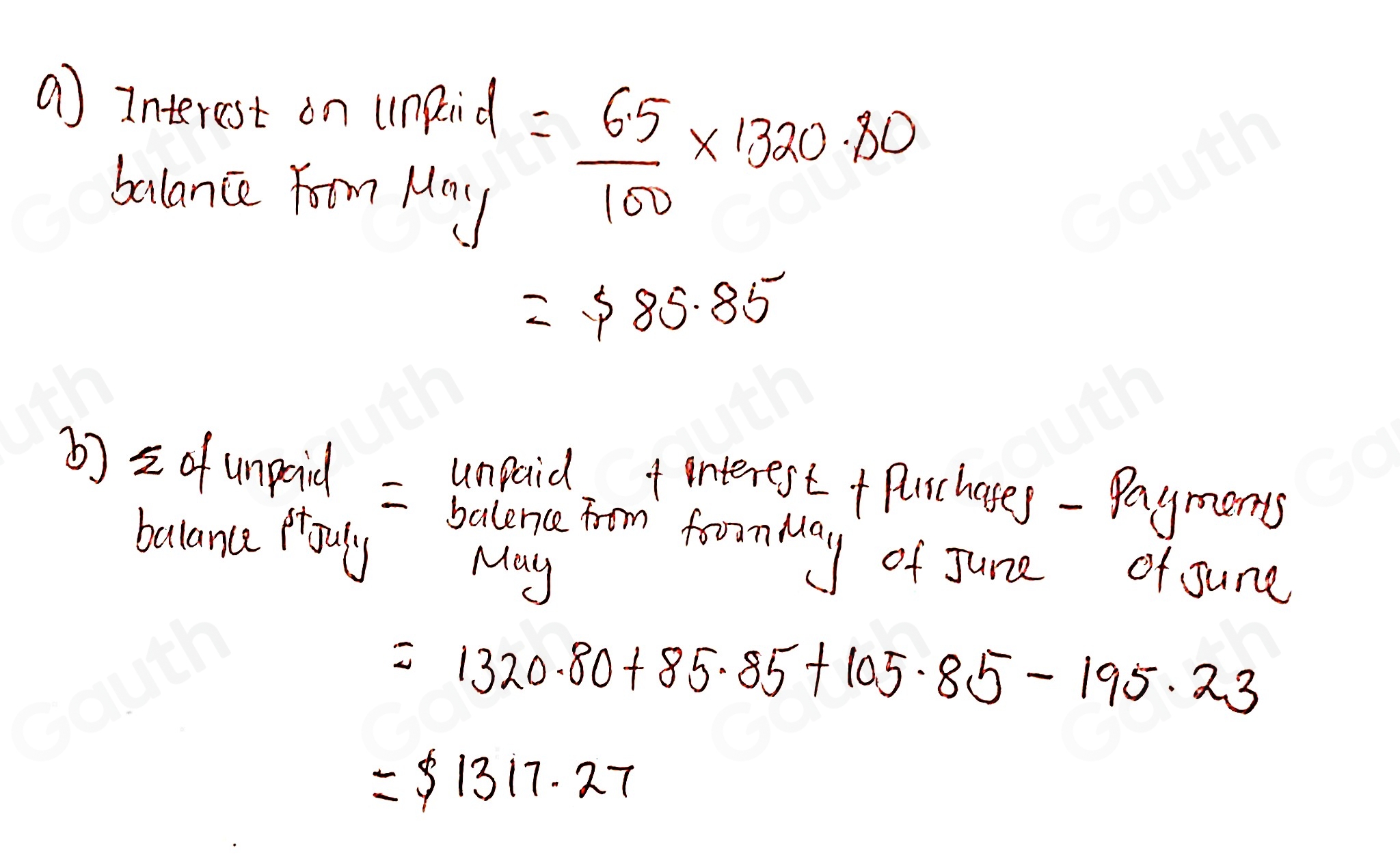 Solved: CONSUMER MATHEMATICS Computing the unpaid balance for a credit ...
