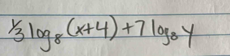 ^1/_3log _8(x+4)+7log _8y