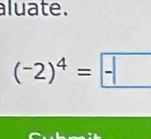 aluate.
(-2)^4=-4