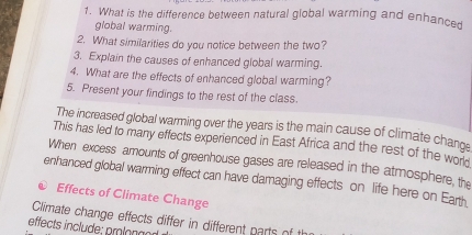 Solved: What is the difference between natural global warming and ...