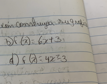 ien comtiga sugni 
b f(x)=6x+3
f(x)=4x^2-3