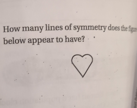 How many lines of symmetry does the fign 
below appear to have?