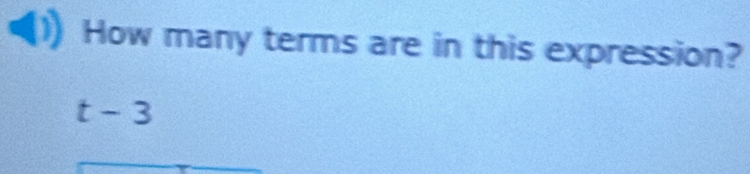 How many terms are in this expression?
t-3